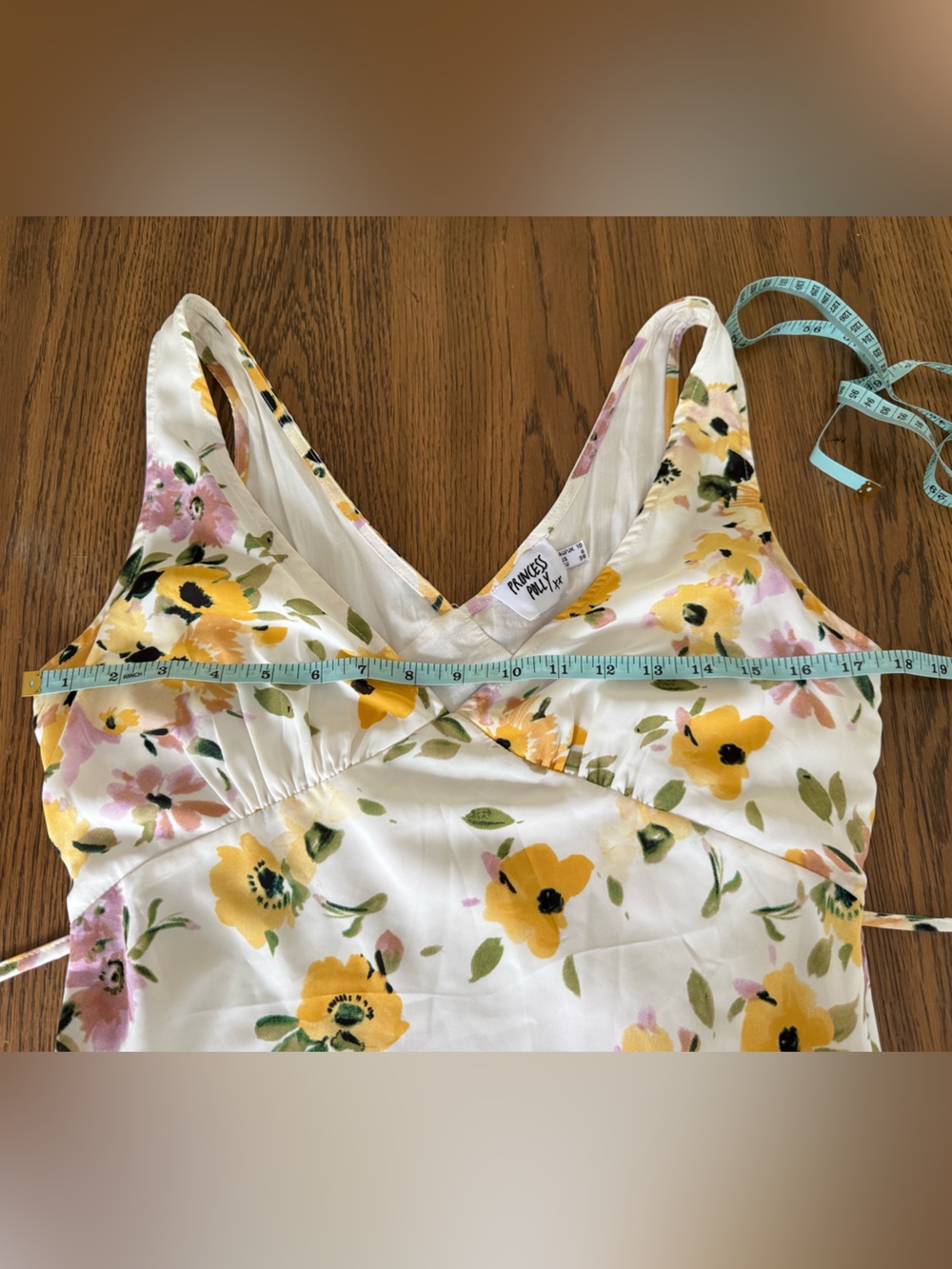 Princess Polly Nellie Mini Dress White Floral with Yellow & Pink Flowers - Picture 13 of 14